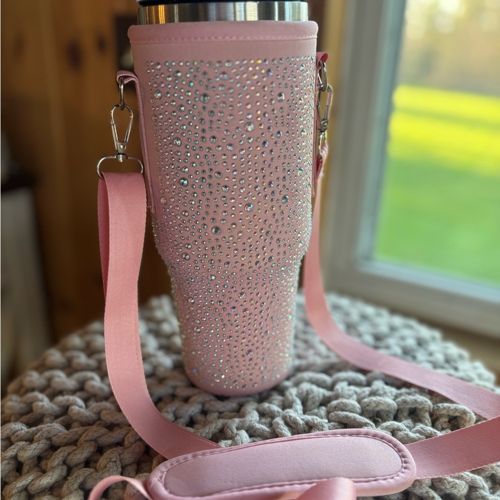 Pink Rhinestone Embellished Bag